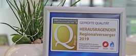 Foto: Zertifikat "Herausragender Regionalversorger" (2019)